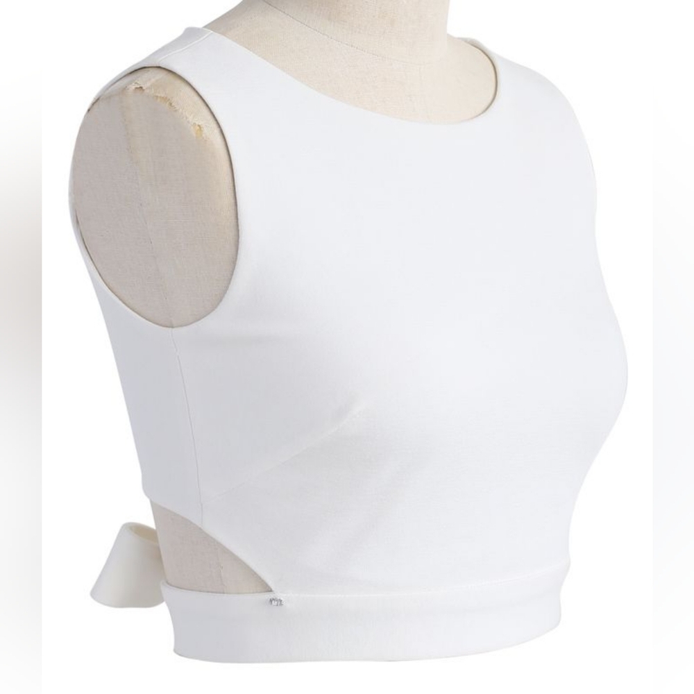Bowknot crop top in white